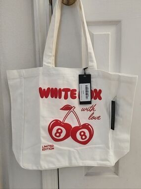 White Fox Tote Bag